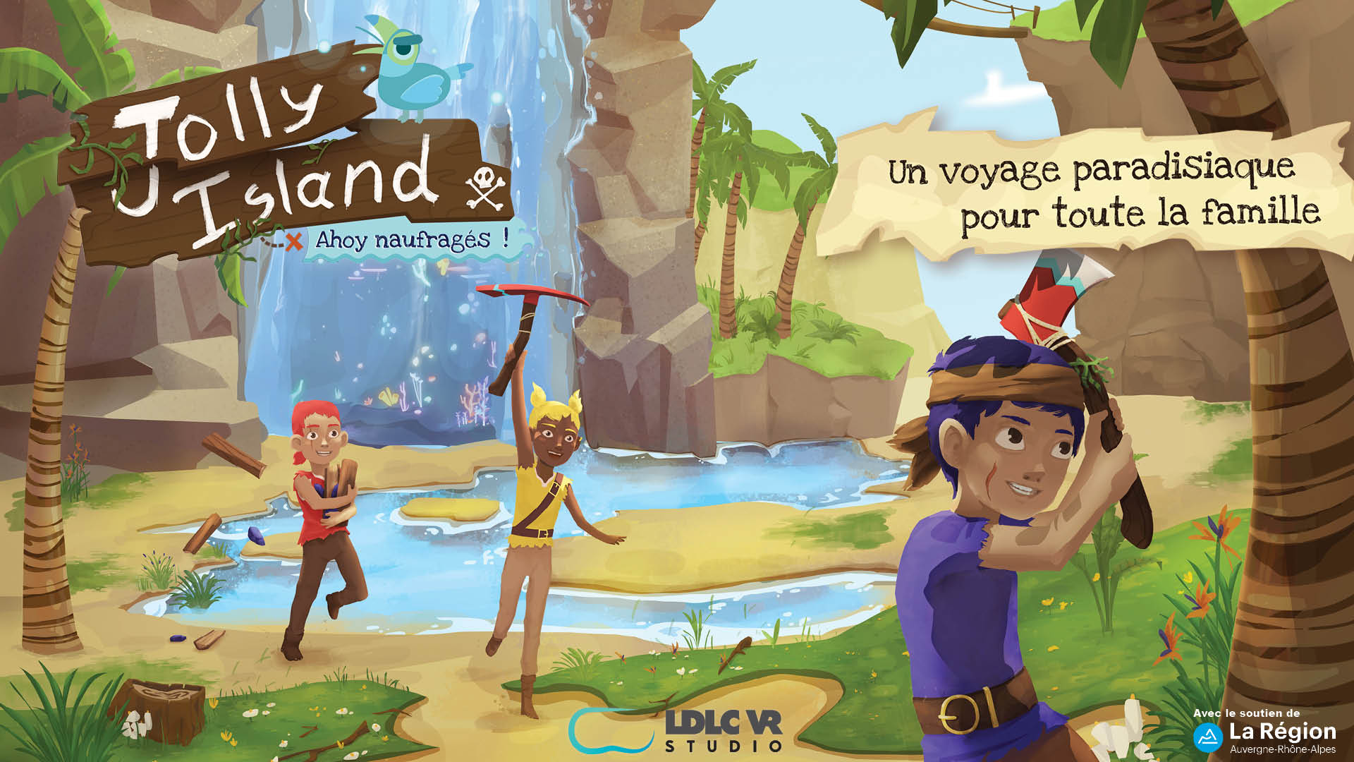 Affiche Jolly Island par LDLC VR Studio avec le soutien financier de La Région Auvergne-Rhône-Alpes